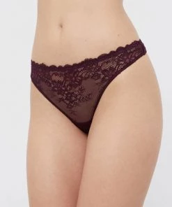 Γυναικεία Σλιπ Στρίνγκ Twinset μωβ ροζ