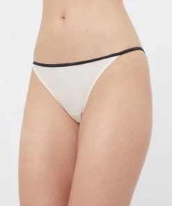 Γυναικεία Σλιπ Βραζιλιάνικο στρίνγκ Twinset κρεμ