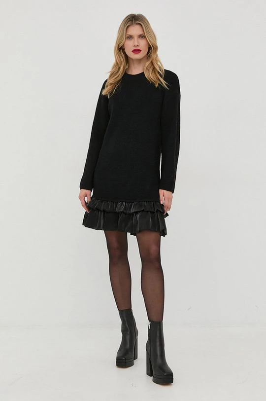 Γυναικεία Φορέματα Φόρεμα από μείγμα μαλλιού Twinset μαύρο, 4 Γυναικεία Φορέματα Φόρεμα από μείγμα μαλλιού Twinset μαύρο, - Image 2