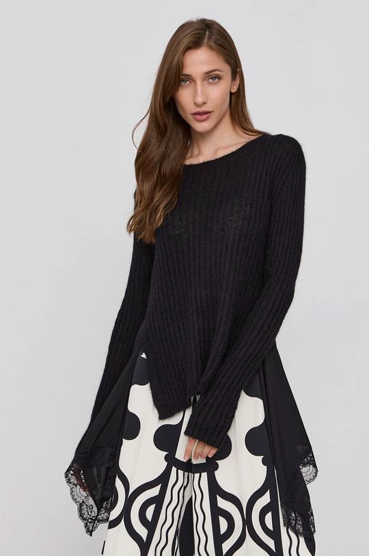 Γυναικεία Χωρίς φερμουάρ Πουλόβερ με προσθήκη μαλλιού Twinset χρώμα: μαύρο 3 Γυναικεία Χωρίς φερμουάρ Πουλόβερ με προσθήκη μαλλιού Twinset χρώμα: μαύρο