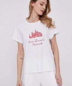 Γυναικεία Κοντομάνικο Μπλουζάκι Twinset χρώμα: άσπρο