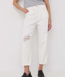 Γυναικεία Relaxed Τζιν παντελονι Twinset άσπρο,