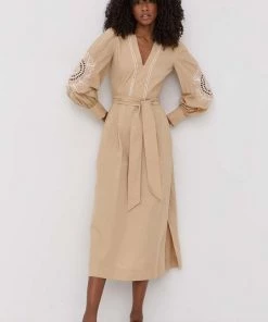 Γυναικεία Φορέματα Βαμβακερό φόρεμα Twinset μπεζ,