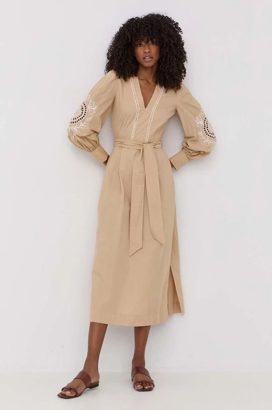 Γυναικεία Φορέματα Βαμβακερό φόρεμα Twinset μπεζ, 3 Γυναικεία Φορέματα Βαμβακερό φόρεμα Twinset μπεζ,