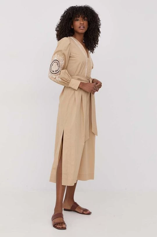 Γυναικεία Φορέματα Βαμβακερό φόρεμα Twinset μπεζ, 4 Γυναικεία Φορέματα Βαμβακερό φόρεμα Twinset μπεζ, - Image 2