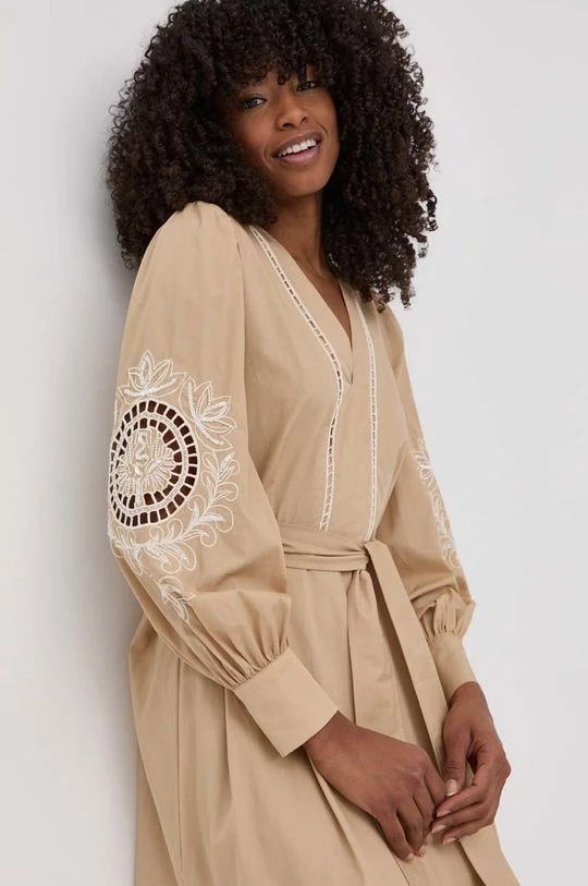 Γυναικεία Φορέματα Βαμβακερό φόρεμα Twinset μπεζ, 6 Γυναικεία Φορέματα Βαμβακερό φόρεμα Twinset μπεζ, - Image 4