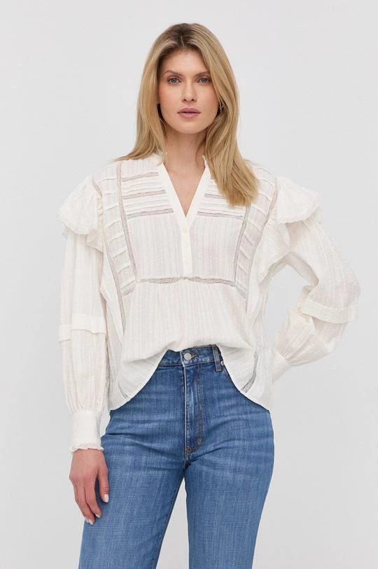 Γυναικεία Μπλούζες Βαμβακερή μπλούζα Twinset χρώμα: μπεζ 3 Γυναικεία Μπλούζες Βαμβακερή μπλούζα Twinset χρώμα: μπεζ