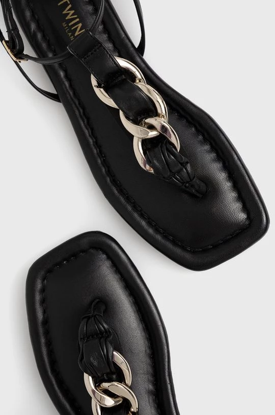 Γυναικεία Σανδάλια Δερμάτινα σανδάλια Twinset χρώμα: μαύρο 5 Γυναικεία Σανδάλια Δερμάτινα σανδάλια Twinset χρώμα: μαύρο - Image 3
