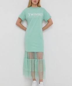 Γυναικεία Φορέματα Φόρεμα Twinset τιρκουάζ,