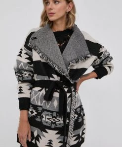 Γυναικεία Με φερμουάρ Ζακέτα από μίγμα μαλλιού Twinset χρώμα: μαύρο