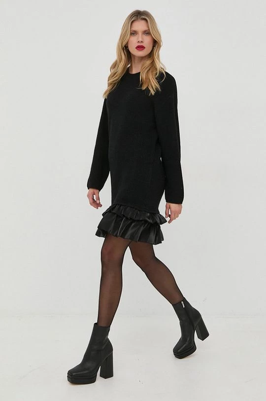 Γυναικεία Φορέματα Φόρεμα από μείγμα μαλλιού Twinset μαύρο, 6 Γυναικεία Φορέματα Φόρεμα από μείγμα μαλλιού Twinset μαύρο, - Image 4