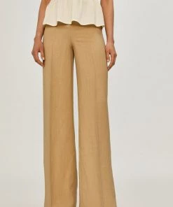 Γυναικεία Υφασμάτινα Παντελόνι Twinset χρώμα: κίτρινο