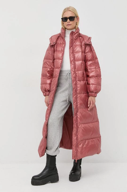 Γυναικεία Μακριά μπουφάν Μπουφάν με επένδυση από πούπουλα Twinset ροζ, 4 Γυναικεία Μακριά μπουφάν Μπουφάν με επένδυση από πούπουλα Twinset ροζ, - Image 2