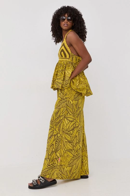 Γυναικεία Υφασμάτινα Βαμβακερό παντελόνι Twinset χρώμα: κίτρινο, 4 Γυναικεία Υφασμάτινα Βαμβακερό παντελόνι Twinset χρώμα: κίτρινο, - Image 2