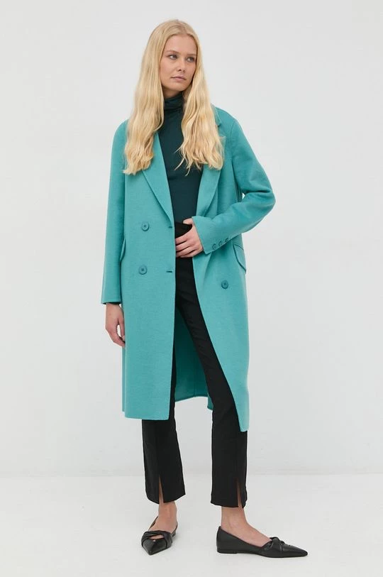 Γυναικεία Παλτά Παλτό από μείγμα μαλλιού Twinset τιρκουάζ, 4 Γυναικεία Παλτά Παλτό από μείγμα μαλλιού Twinset τιρκουάζ, - Image 2