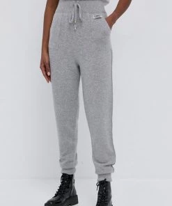 Γυναικεία Παντελόνια φόρμας Μάλλινα παντελόνια Twinset χρώμα: γκρι