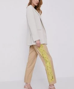 Γυναικεία Υφασμάτινα Παντελόνι Twinset χρώμα: μπεζ