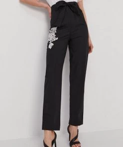 Γυναικεία Υφασμάτινα Παντελόνι Twinset χρώμα: μαύρο