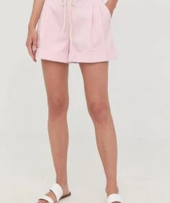 Twinset Κατάστημα 23 Γυναικεία Σορτς Λινό σορτς Twinset χρώμα: ροζ,