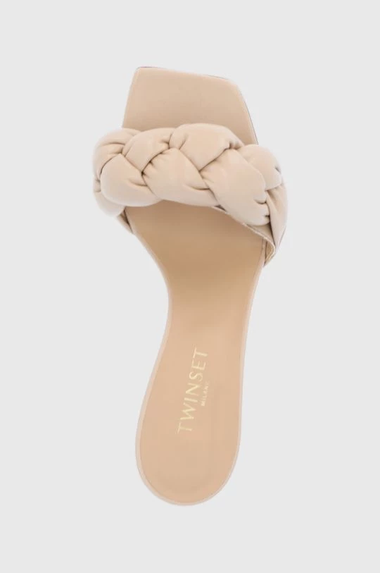 Γυναικεία Σαγιονάρες Δερμάτινες παντόφλες Twinset χρώμα: μπεζ 5 Γυναικεία Σαγιονάρες Δερμάτινες παντόφλες Twinset χρώμα: μπεζ - Image 4