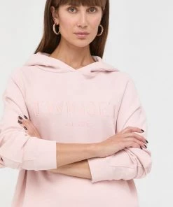 Γυναικεία Χωρίς φερμουάρ Βαμβακερή μπλούζα Twinset χρώμα: ροζ,