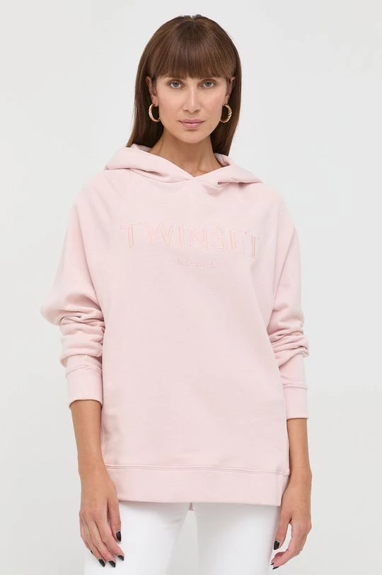 Γυναικεία Χωρίς φερμουάρ Βαμβακερή μπλούζα Twinset χρώμα: ροζ, 6 Γυναικεία Χωρίς φερμουάρ Βαμβακερή μπλούζα Twinset χρώμα: ροζ, - Image 4