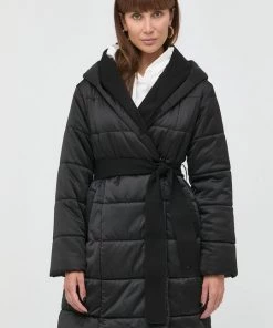 Γυναικεία Μακριά μπουφάν Μπουφάν Twinset μαύρο,