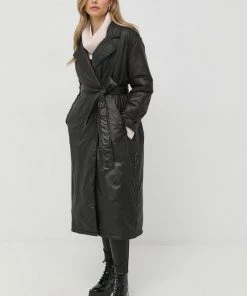 Γυναικεία Μακριά μπουφάν Μπουφάν Twinset μαύρο,