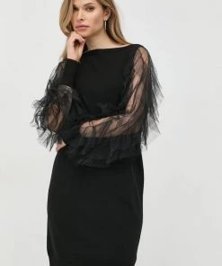 Γυναικεία Φορέματα Φόρεμα από μείγμα μαλλιού Twinset μαύρο,