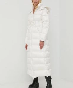 Γυναικεία Μακριά μπουφάν Μπουφάν με επένδυση από πούπουλα Twinset άσπρο,