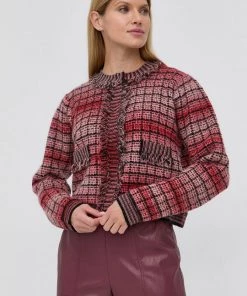 Γυναικεία Με φερμουάρ Ζακέτα από μίγμα μαλλιού Twinset χρώμα: κόκκινο