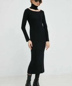 Γυναικεία Φορέματα Φόρεμα από μείγμα μαλλιού Twinset μαύρο,