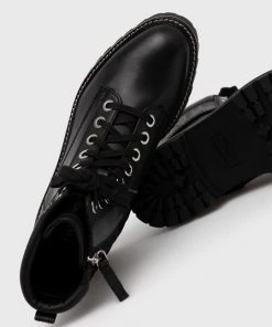 Γυναικεία Μποτάκια Δερμάτινες μπότες Twinset χρώμα: μαύρο -Twinset Κατάστημα unnamed file 528