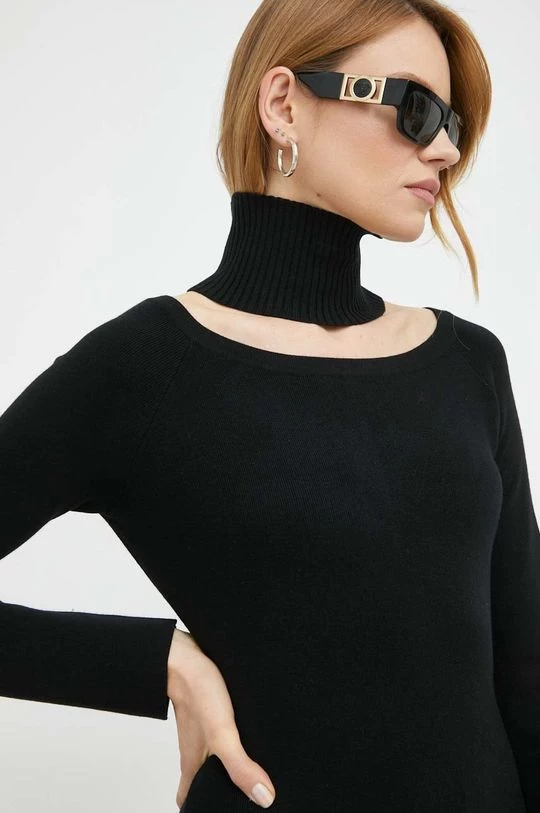 Γυναικεία Φορέματα Φόρεμα από μείγμα μαλλιού Twinset μαύρο, 6 Γυναικεία Φορέματα Φόρεμα από μείγμα μαλλιού Twinset μαύρο, - Image 4