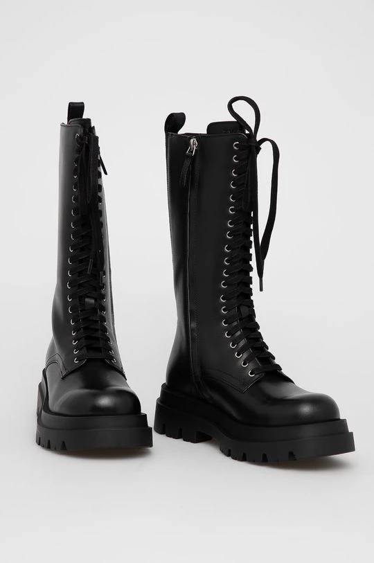 Γυναικεία Μποτάκια Δερμάτινα Workers Twinset χρώμα: μαύρο 4 Γυναικεία Μποτάκια Δερμάτινα Workers Twinset χρώμα: μαύρο - Image 2