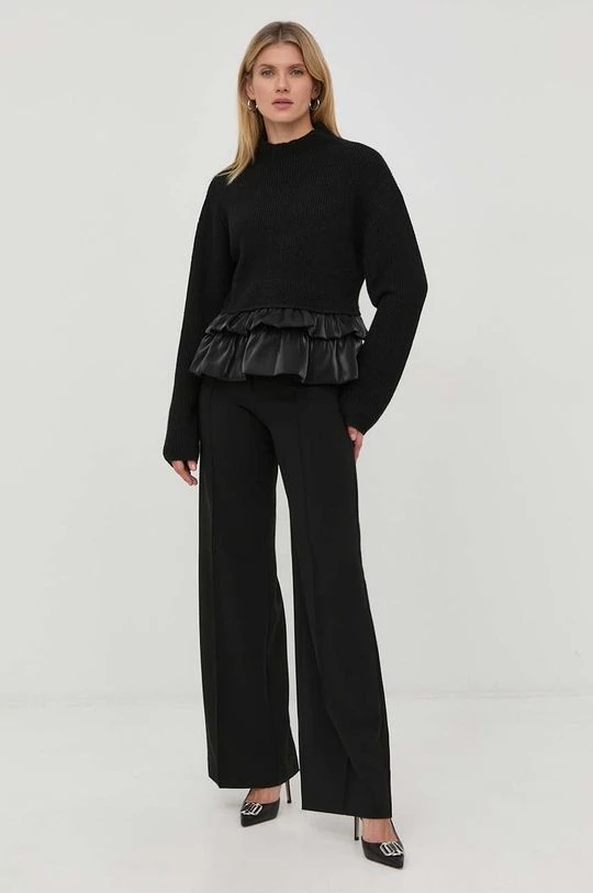 Γυναικεία Χωρίς φερμουάρ Πουλόβερ με προσθήκη μαλλιού Twinset χρώμα: μαύρο, 4 Γυναικεία Χωρίς φερμουάρ Πουλόβερ με προσθήκη μαλλιού Twinset χρώμα: μαύρο, - Image 2