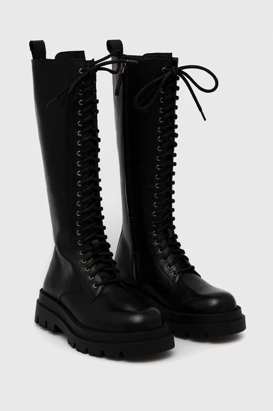 Γυναικεία Μπότες Δερμάτινες μπότες Twinset Anfibio χρώμα: μαύρο 3 Γυναικεία Μπότες Δερμάτινες μπότες Twinset Anfibio χρώμα: μαύρο - Image 2