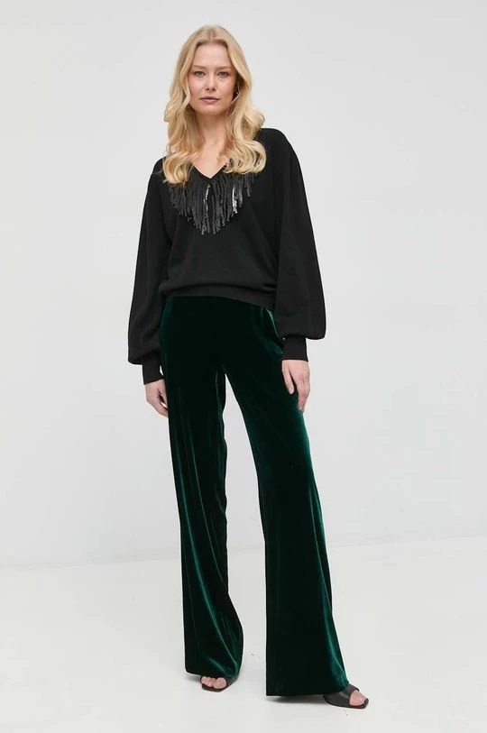 Γυναικεία Χωρίς φερμουάρ Πουλόβερ με προσθήκη μαλλιού Twinset χρώμα: μαύρο, 4 Γυναικεία Χωρίς φερμουάρ Πουλόβερ με προσθήκη μαλλιού Twinset χρώμα: μαύρο, - Image 2