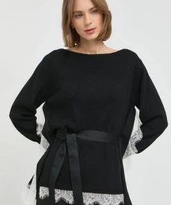 Γυναικεία Μπλούζες Μπλούζα από μείγμα μαλλιού Twinset χρώμα: μαύρο