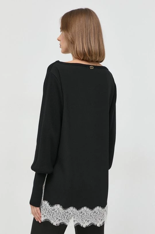 Γυναικεία Μπλούζες Μπλούζα από μείγμα μαλλιού Twinset χρώμα: μαύρο 5 Γυναικεία Μπλούζες Μπλούζα από μείγμα μαλλιού Twinset χρώμα: μαύρο - Image 3