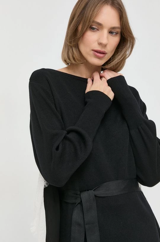 Γυναικεία Μπλούζες Μπλούζα από μείγμα μαλλιού Twinset χρώμα: μαύρο 6 Γυναικεία Μπλούζες Μπλούζα από μείγμα μαλλιού Twinset χρώμα: μαύρο - Image 4