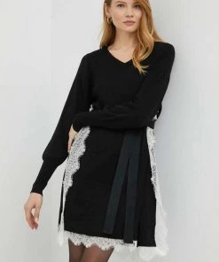 Γυναικεία Φορέματα Φόρεμα από μείγμα μαλλιού Twinset μαύρο,