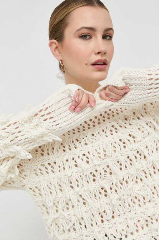 Γυναικεία Χωρίς φερμουάρ Πουλόβερ με προσθήκη μαλλιού Twinset χρώμα: μπεζ, 6 Γυναικεία Χωρίς φερμουάρ Πουλόβερ με προσθήκη μαλλιού Twinset χρώμα: μπεζ, - Image 4