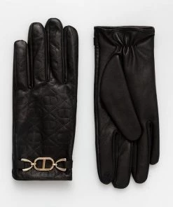 Γυναικεία Γάντια Δερμάτινα γάντια Twinset μαύρο