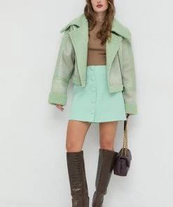 Γυναικεία Κοντά μπουφάν Μπουφάν Twinset τιρκουάζ,