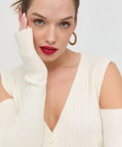 Γυναικεία Με φερμουάρ Ζακέτα από μίγμα μαλλιού Twinset μπεζ