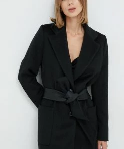 Γυναικεία Παλτά Μάλλινο παλτό Twinset μαύρο,