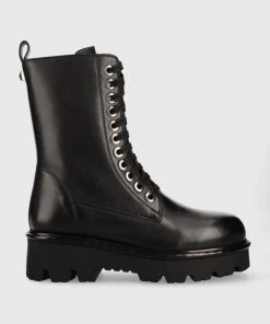 Γυναικεία Μποτάκια Δερμάτινα Workers Twinset Anfibio μαύρο