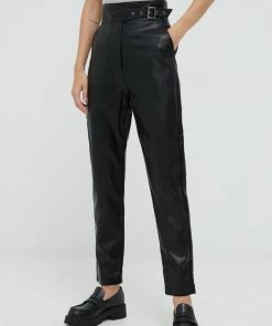 Γυναικεία Υφασμάτινα Παντελόνι Twinset μαύρο,