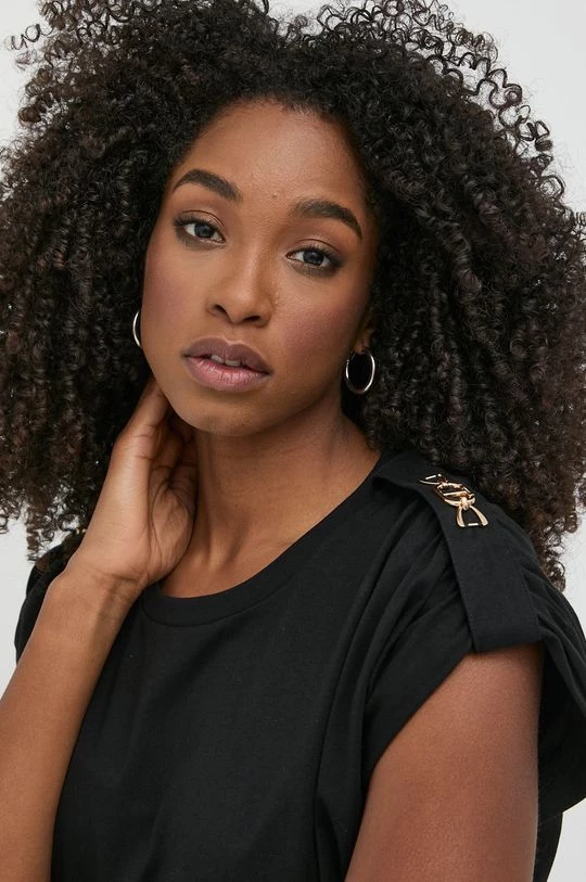 Γυναικεία Κοντομάνικο Βαμβακερό μπλουζάκι Twinset μαύρο 6 Γυναικεία Κοντομάνικο Βαμβακερό μπλουζάκι Twinset μαύρο - Image 4